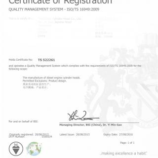 TS16949 Quality licence